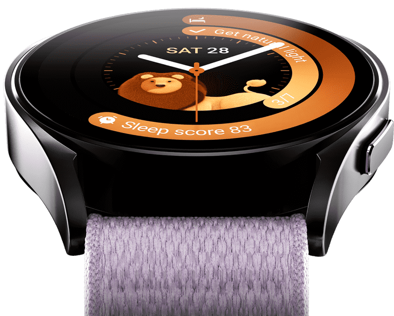 Watch6 showing sleep score indicator on the screen