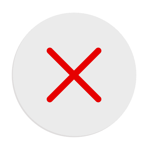 Just like home Cancel icon.