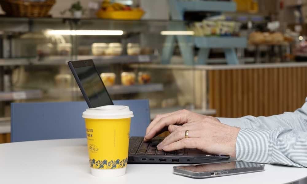 John McCarthy, head of solutions, products and services with Vodafone Ireland, working remotely from cafe
