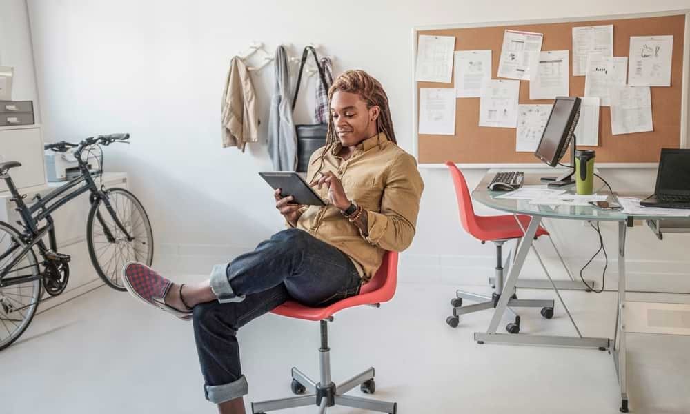 Man working from home office