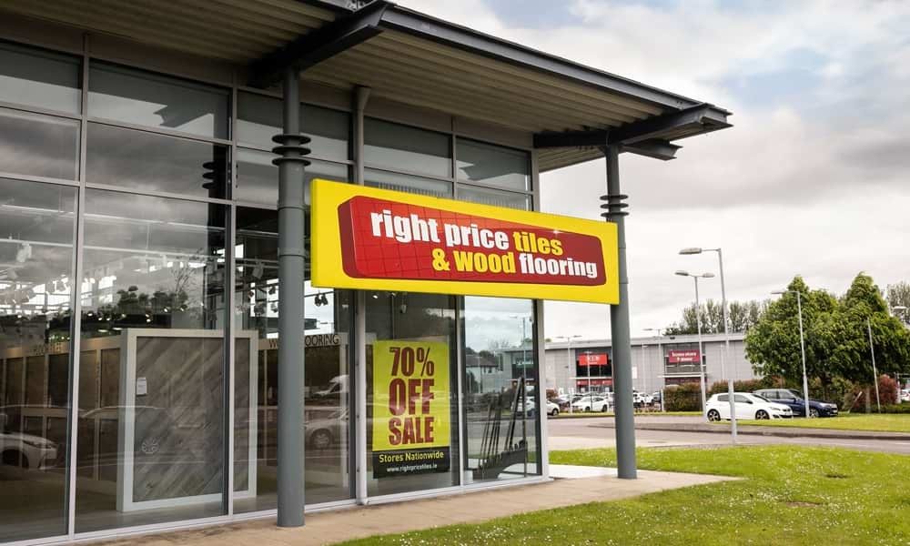 Front of Right Price Tiles store in Cork