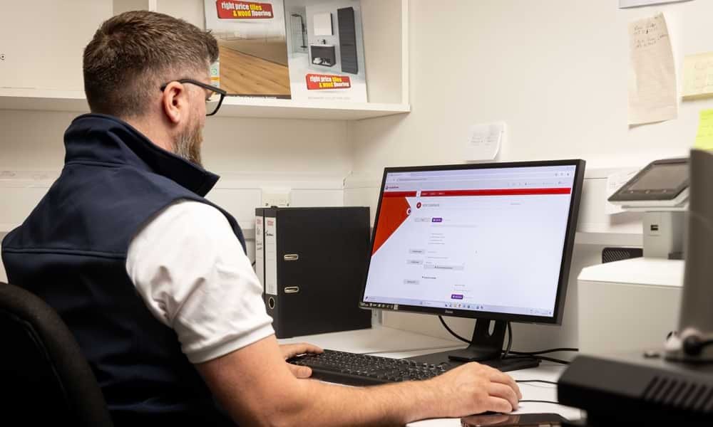 Alan Foy, Digital Marketing Manager for Right Price Tiles, on desktop