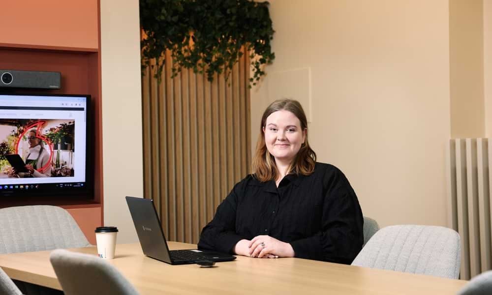 Gillian Cregan, Finance Director of Law Society, in consultation room
