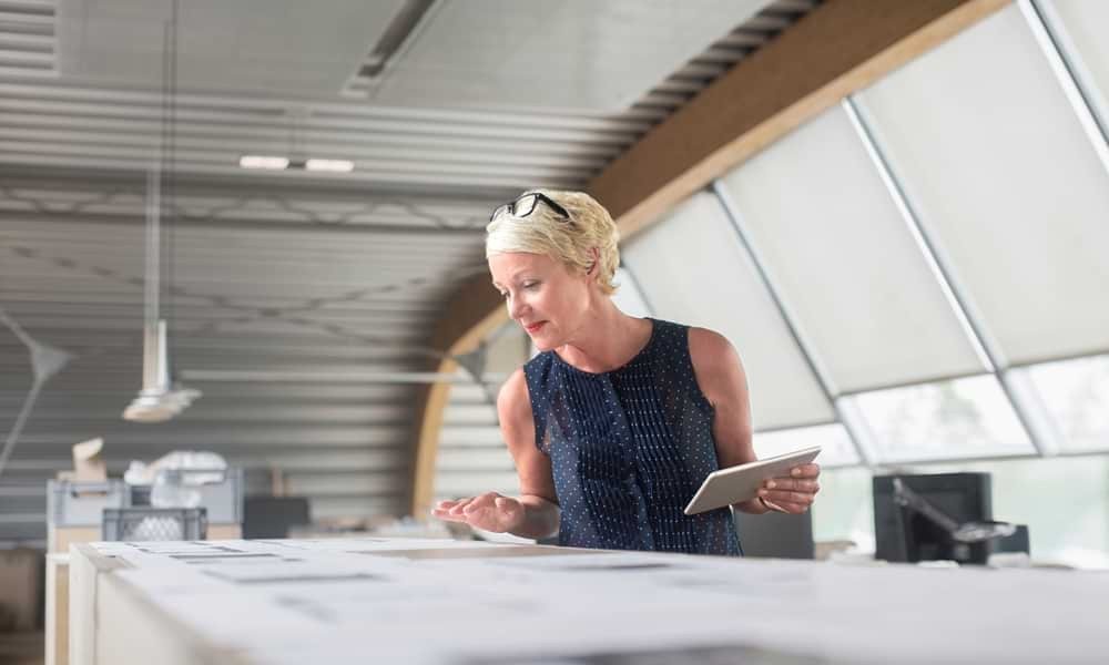 Image of woman working at a desk
