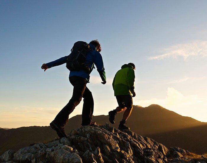 Two people on a hike